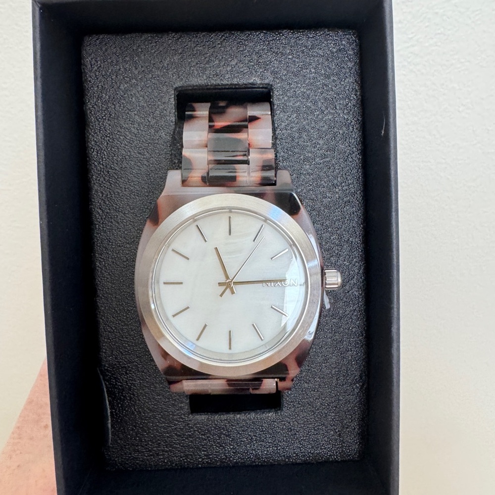 Nixon Tortoiseshell and Silver Watch